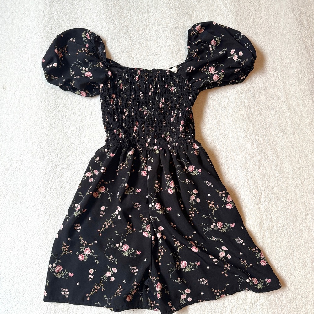 Black Floral Romper